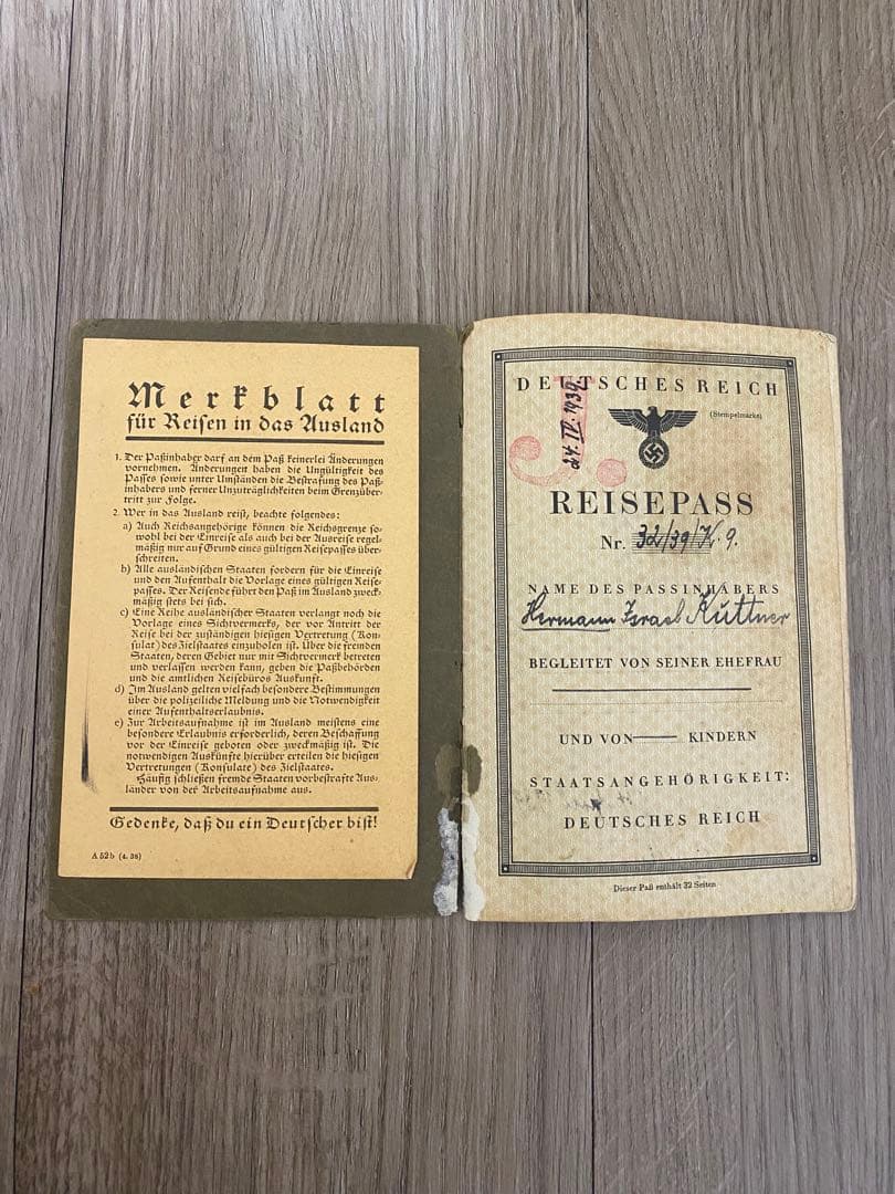 【超貴重】ユダヤ人　パスポート