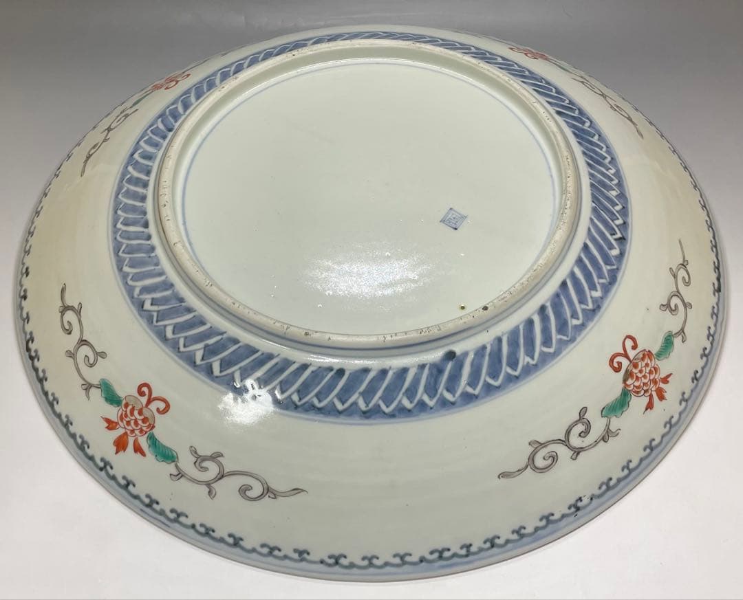 古伊万里　赤絵　染錦　大皿　L012