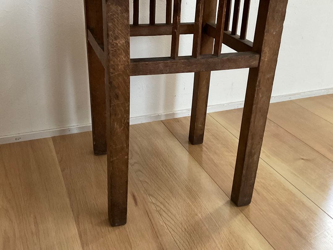 ヴィンテージ アンティークスツール 透かし三本梯子 椅子 古道具