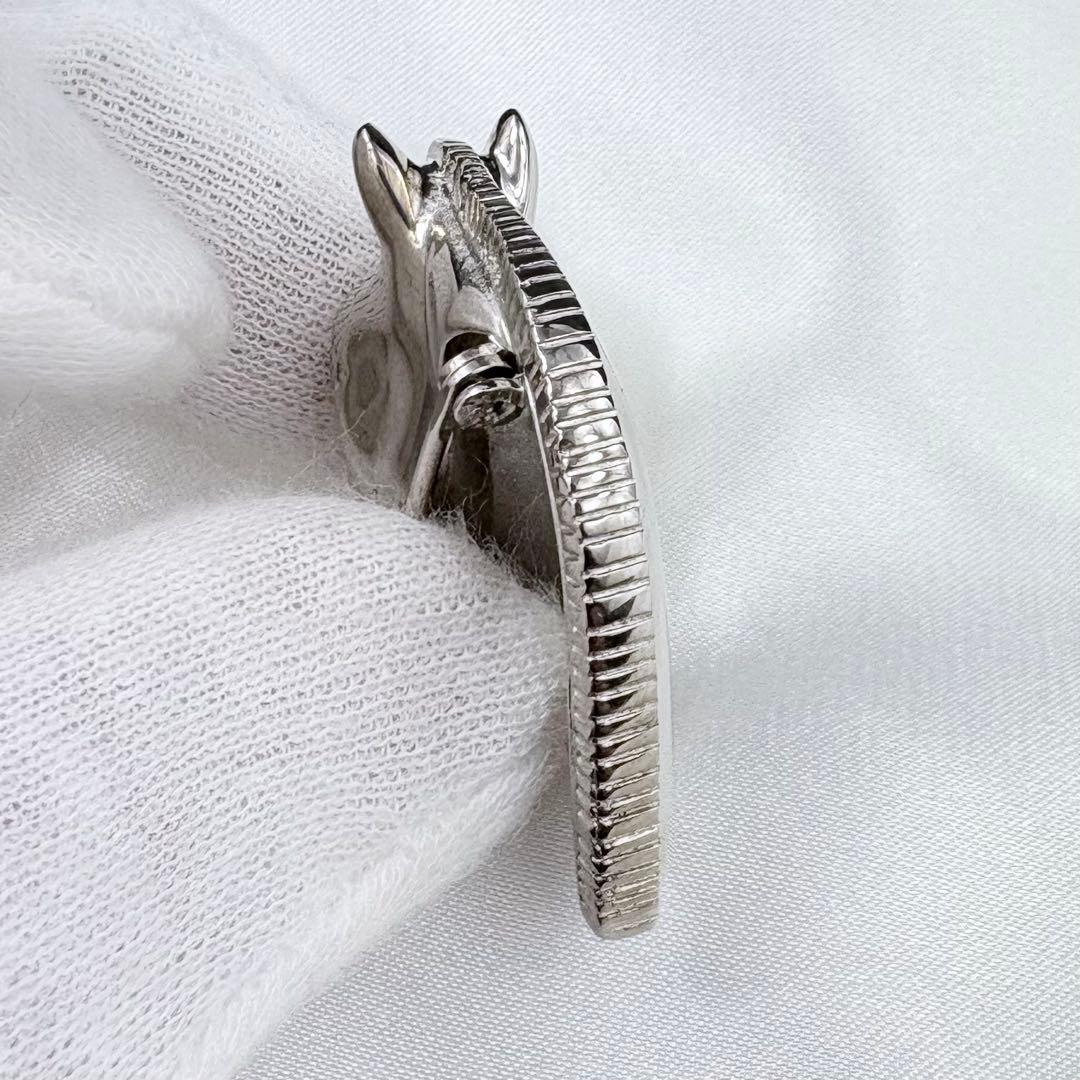 美品✨エルメス ブローチ ホースヘッド シュバル シルバー