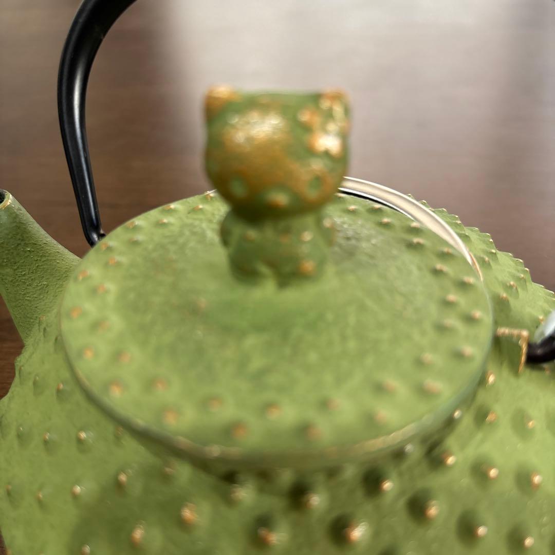 ハローキティ 鉄瓶 緑色 未使用 新品)バク キティ ハローキティ