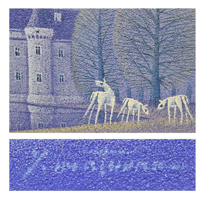 松浦敬文【水辺の城（油彩と版画）】 油彩 シルクスクリーン SM