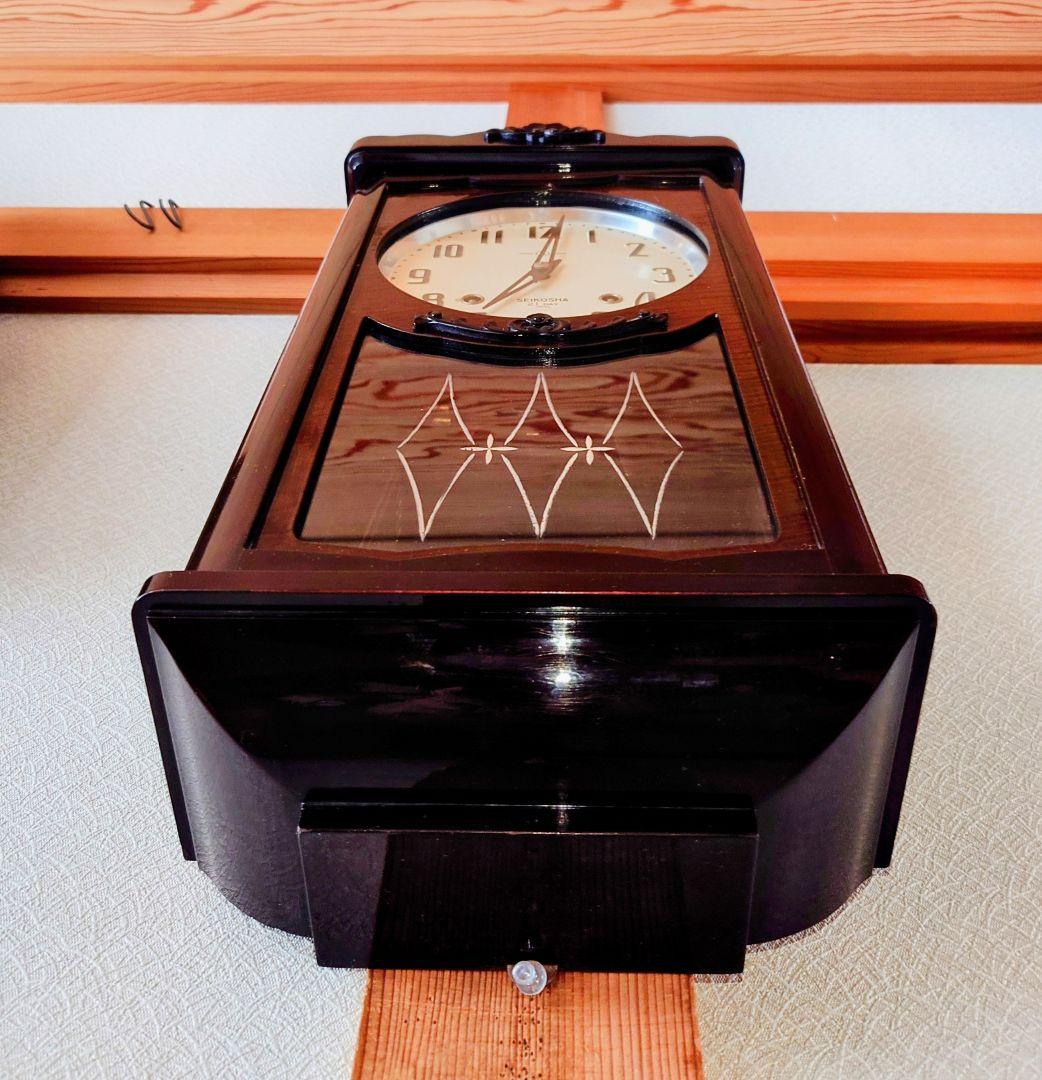 〈完動・美品〉精工舎　21日巻　宮型ゼンマイ振り子掛け時計　ボンボン時計　古時計