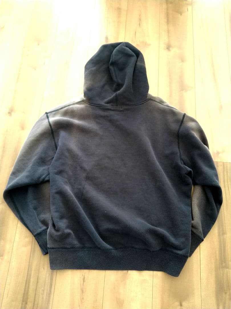 オールドユニクロ紺タグ 鬼フェード スエットパーカー ナス紺 ヴィンテージ