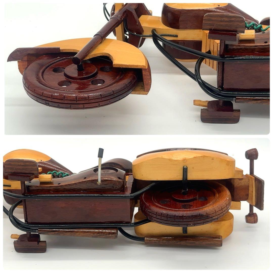 【超希少】高級 木製 ハンドメイド バイク ハーレーダビットソン アンティーク