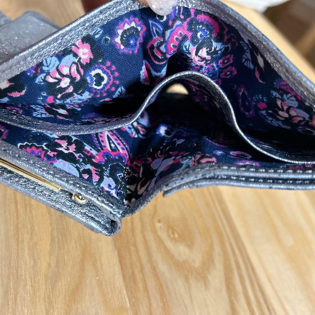 【最終価格】ANNA SUI 財布 ソルーナ 星 月 銀 がま口 三つ折り