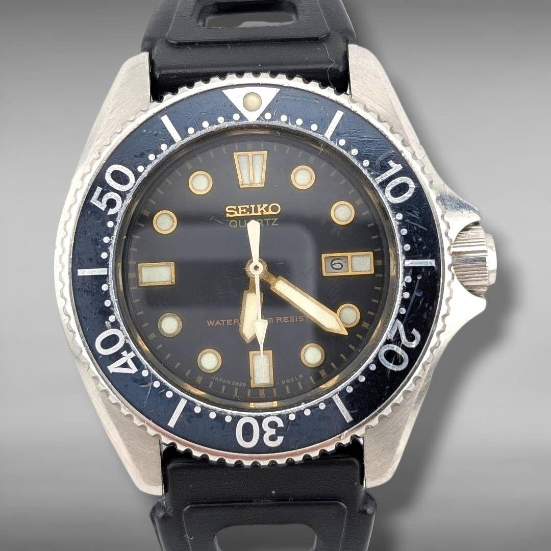 【新品電池・稼働】セイコー ダイバー ボーイズ ネイビー ねじ込み式リューズ