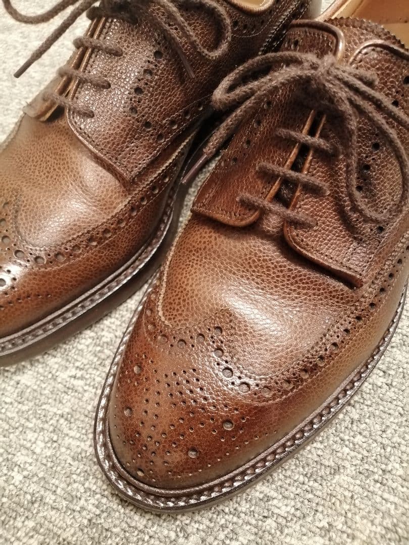 着用数回 クロケット&ジョーンズ ウイングチップ ダークブラウン UK5