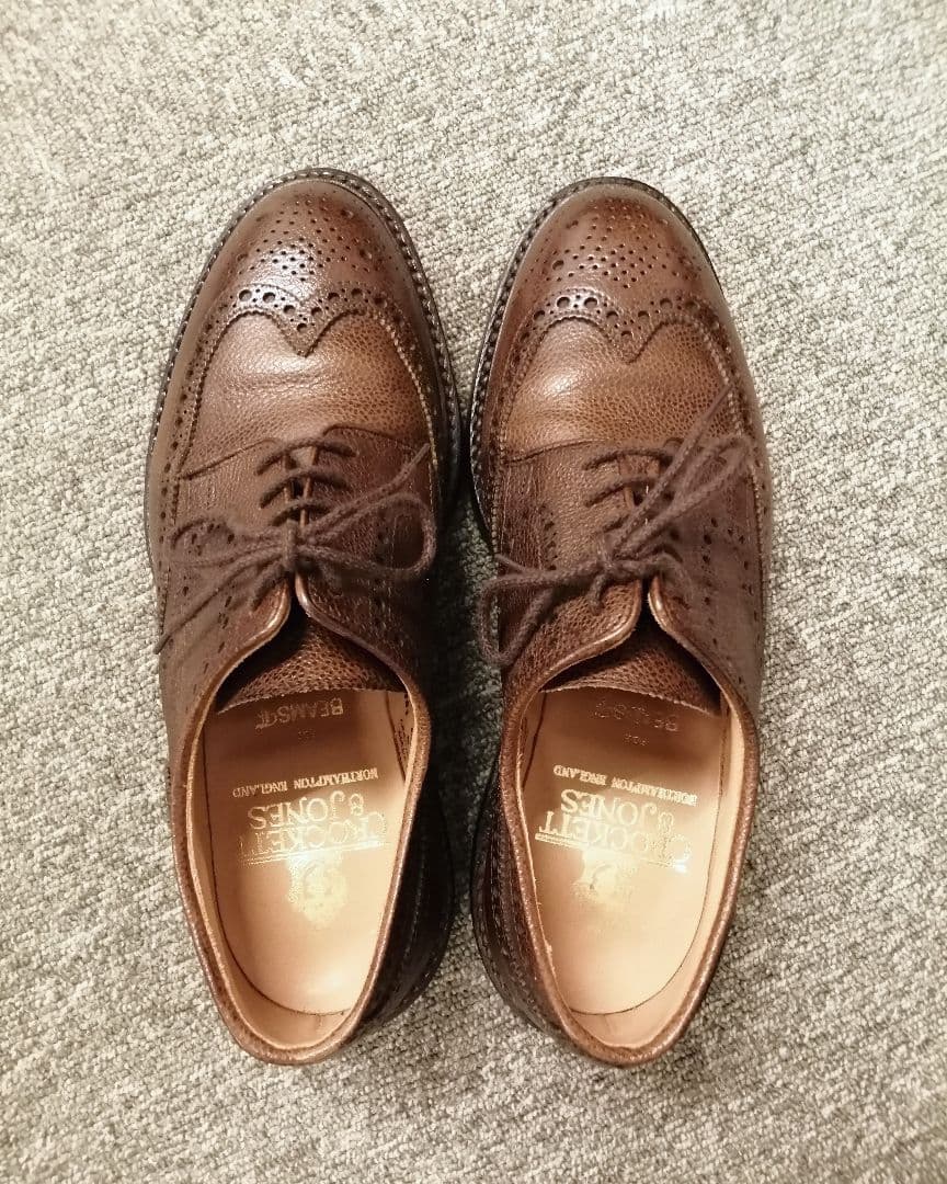 着用数回 クロケット&ジョーンズ ウイングチップ ダークブラウン UK5
