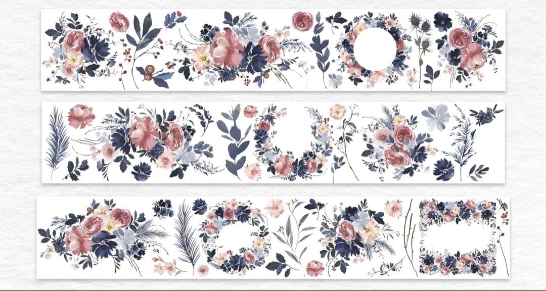 ⭐️SALE⭐️WT《雾色玫瑰》海外マスキングテープ　マステ