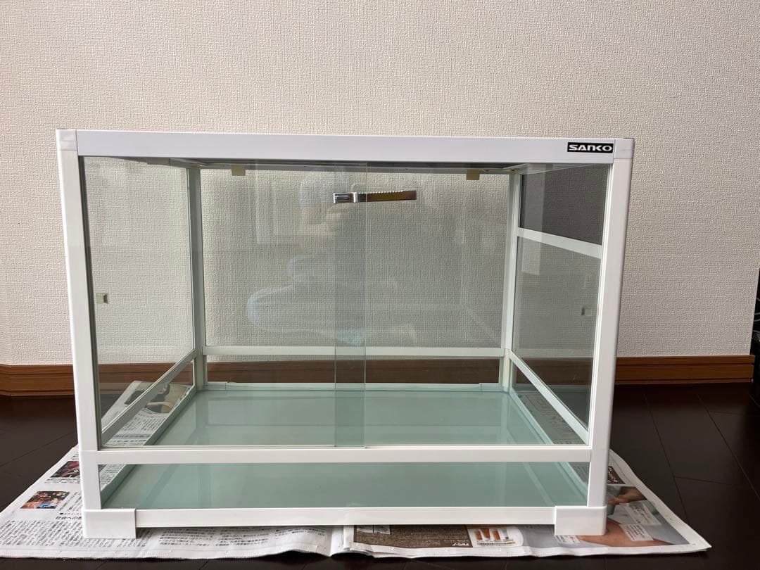 SANKO ガラスケージ 中型 ホワイト60.5×45.5×45.2 SANKO ガラスケージ 中型 ホワイト60.5×45.5×45.2