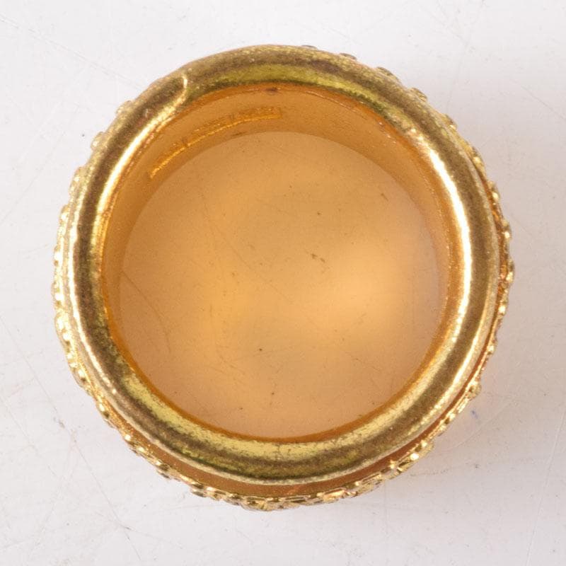 中国　光緒天宝足銀　山水人物彫　板指　N　7475