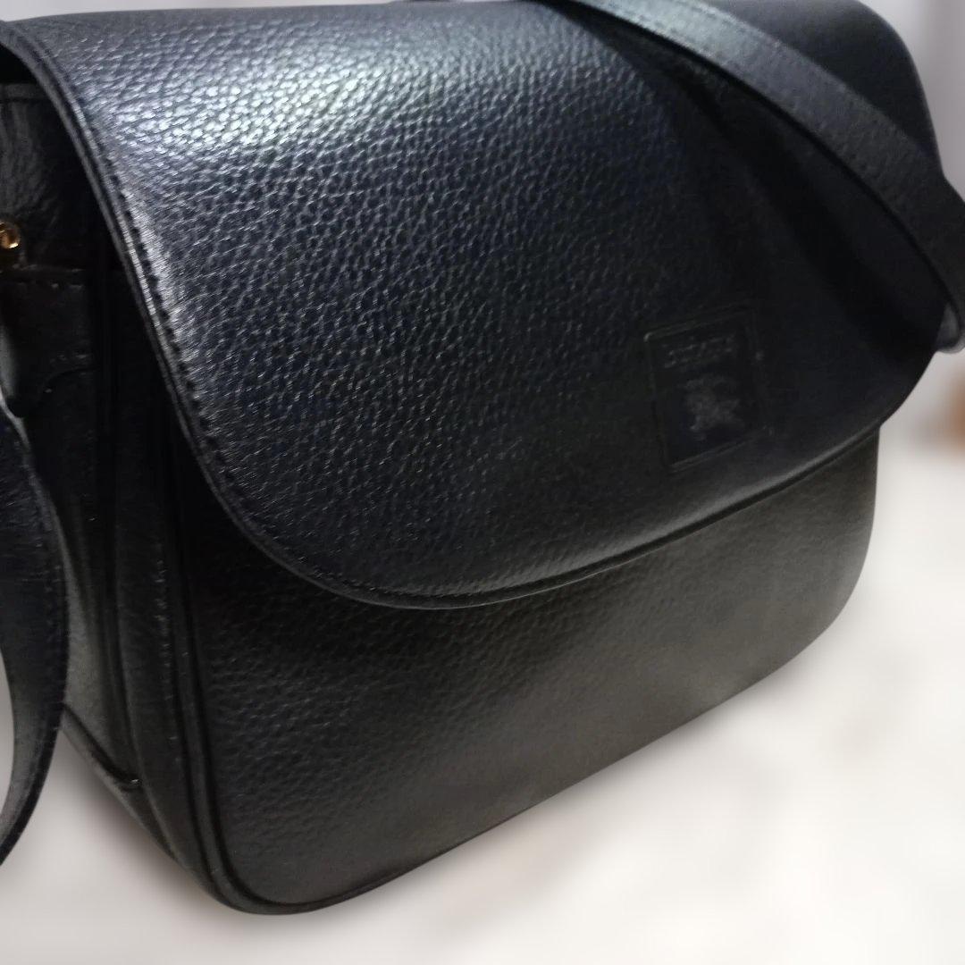 ★BURBERRY★バーバリー レザー ショルダーバッグ 黒 　ノバチェック