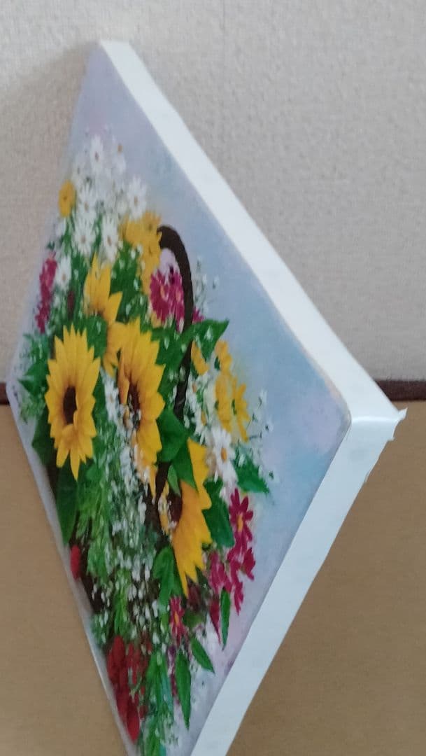 油絵 ヒマワリ F3 油絵 油彩 油彩画 絵 絵画 【ひまわりの楽園】 油絵