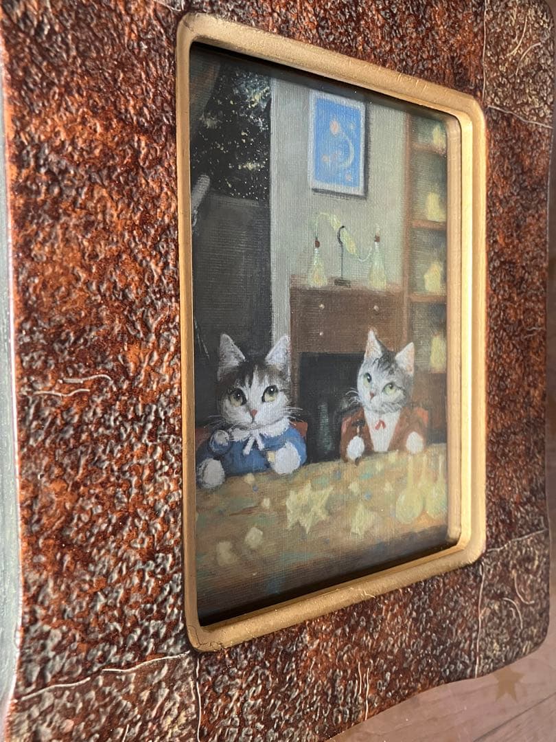 【アート作品】諏訪憲二作 猫の星屑実験室 額装品