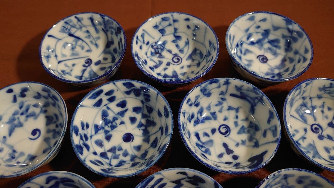 古伊万里　伊万里　染付　なずな　なずな文　煎茶碗　蔵出し　10客