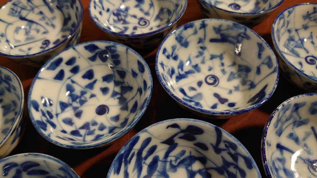 古伊万里　伊万里　染付　なずな　なずな文　煎茶碗　蔵出し　10客