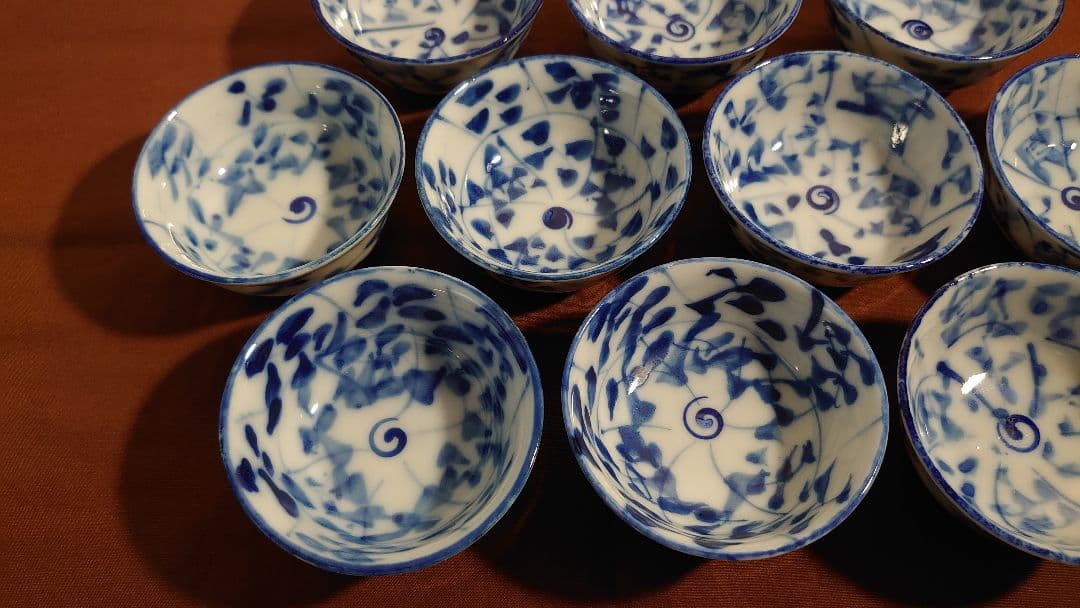 古伊万里　伊万里　染付　なずな　なずな文　煎茶碗　蔵出し　10客