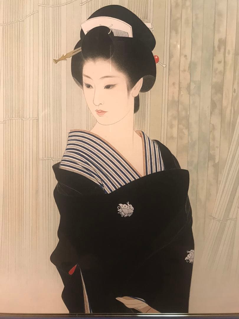 志村立美「木場(Ⅰ)」シルクスクリーン 刷り込みサイン・落款・作品