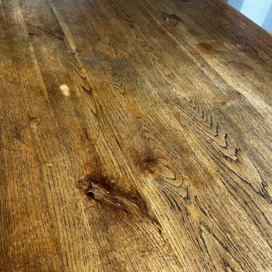 取付無料！クラッシュゲート グリッド2 おしゃれアンティークダイニングテーブル