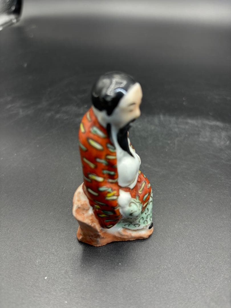 中国美術 古玩 色絵陶人形 陶器人形 高さ約9cm 置物 オブジェ 古董品