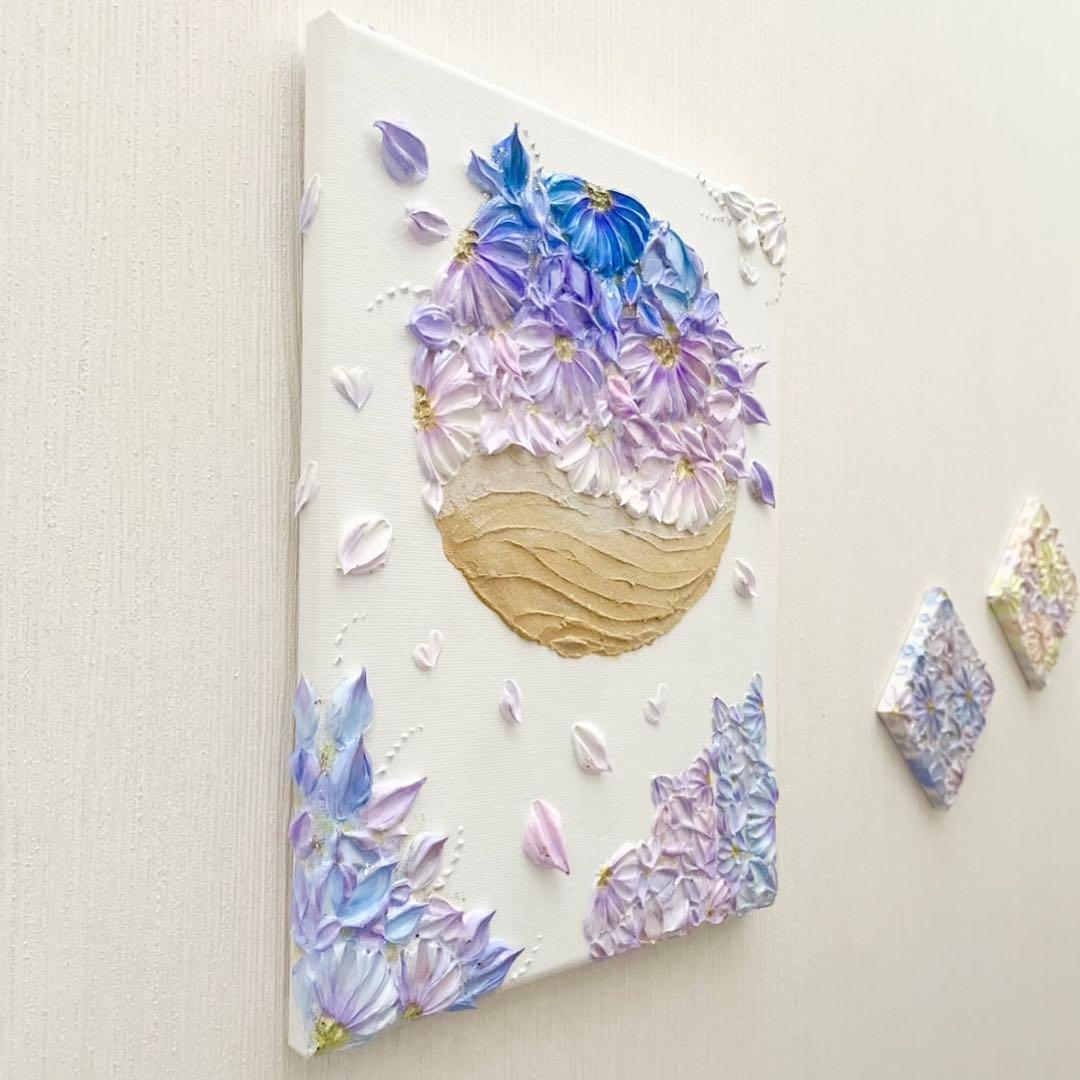 「瞳の夕海」35×27㎝　海のテクスチャーアート　猫好きギフト　結婚祝い