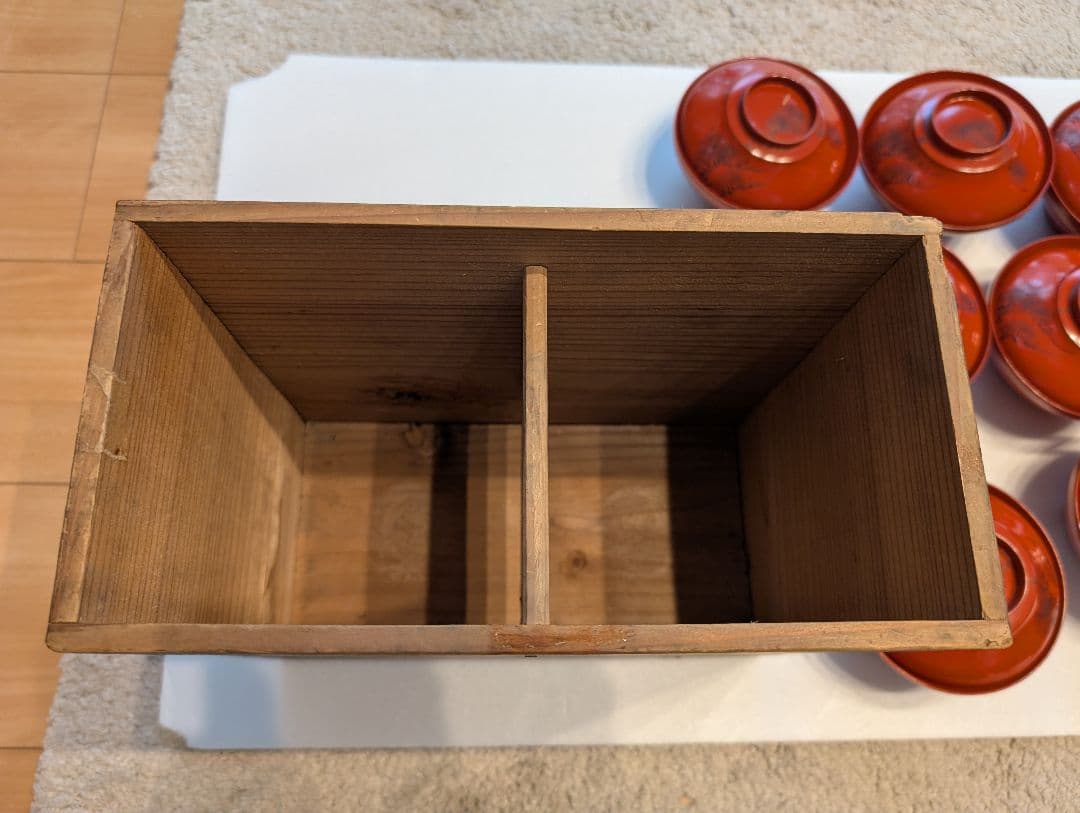 明治期 朱塗 蓋付 吸物椀 お椀 9客 ＋蓋のみ