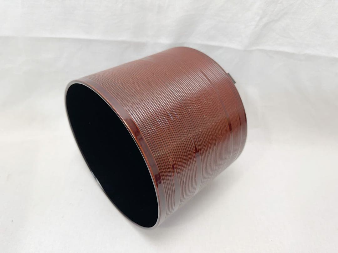 美品 茶道具 中村宗悦作 木製溜塗 曲水指 認得斎好 内黒 元箱