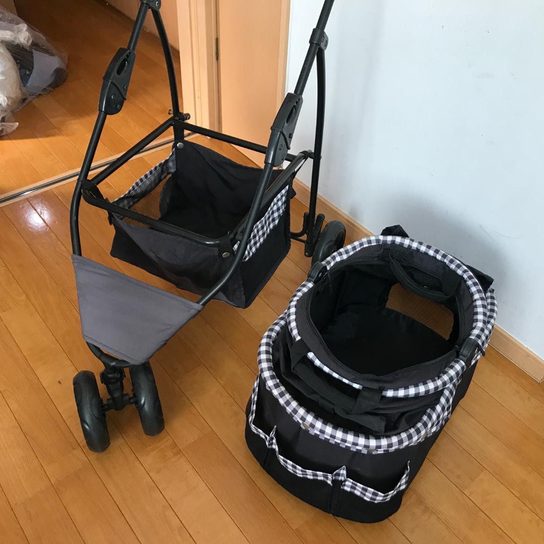 ねこるん 猫専用カート オープンキャビン 黒チェック ジェックス