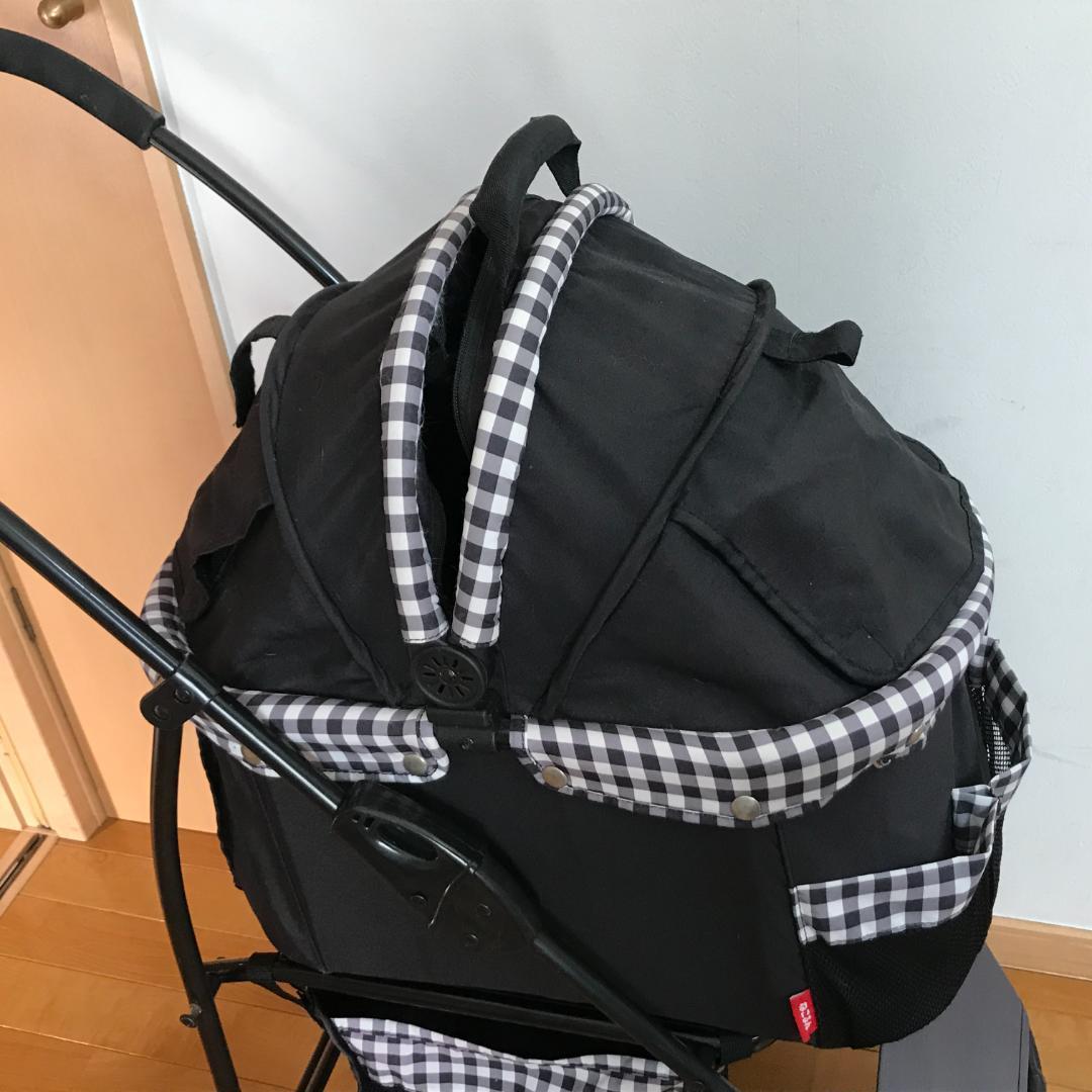 ねこるん 猫専用カート オープンキャビン 黒チェック ジェックス