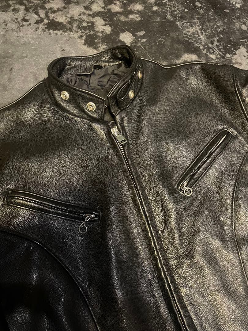 SCHOTT ショット シングルライダース ブラック40 ビンテージ 逆ハの字