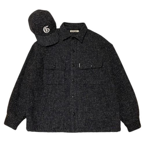 希少美品 COOTIE グレンチェックCPOジャケットM ＆限定キャップ セット