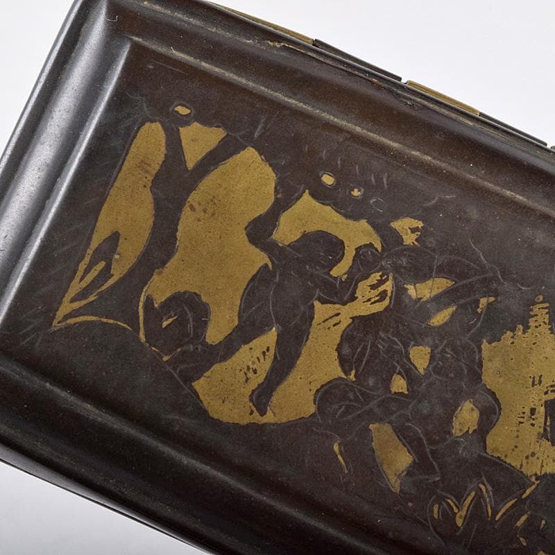 西洋アンティーク 十七世紀十八世紀 古銅 人物刻 嗅煙草入 2点 M R8980