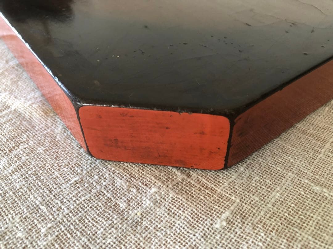 古美術 根来 隅切盆(折敷)