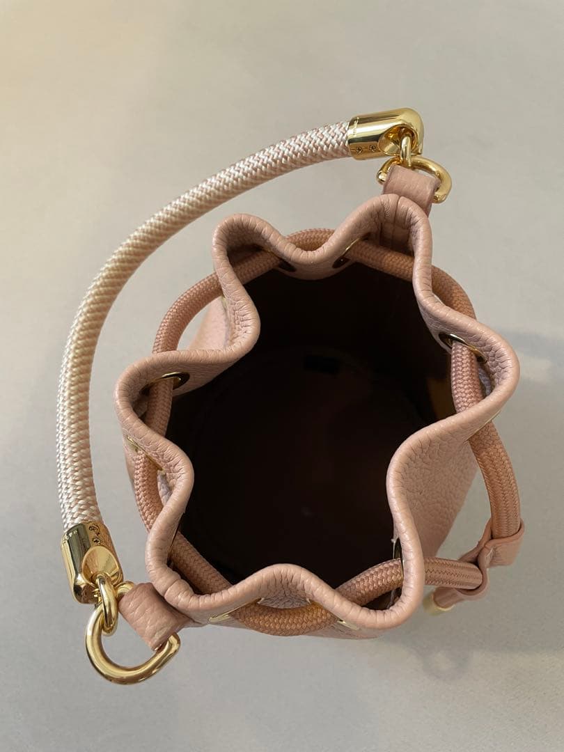 MARC JACOBS ザレザーバケットバッグ ミニ ローズ