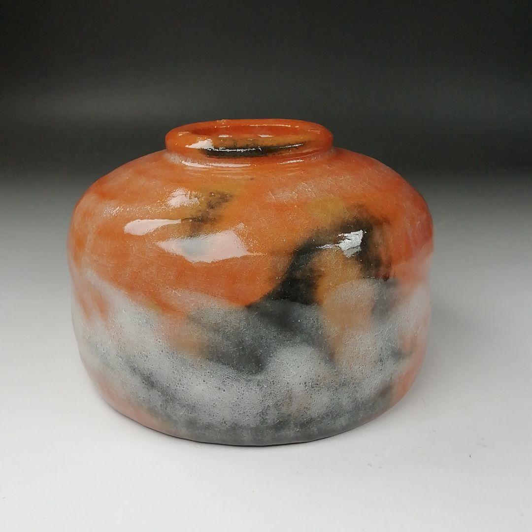 T346 茶碗 『赤楽茶碗』『佐々木松楽 造』 共箱 抹茶碗 茶道具