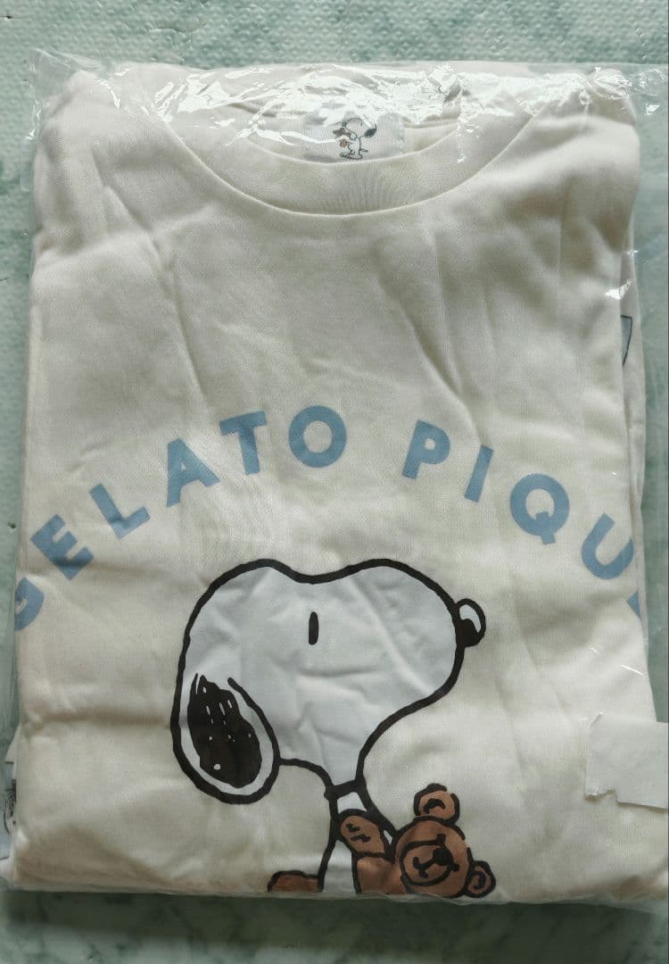 ジェラートピケ×スヌーピー　ワンポイントロンT 　ホワイト　上下セット 15-8