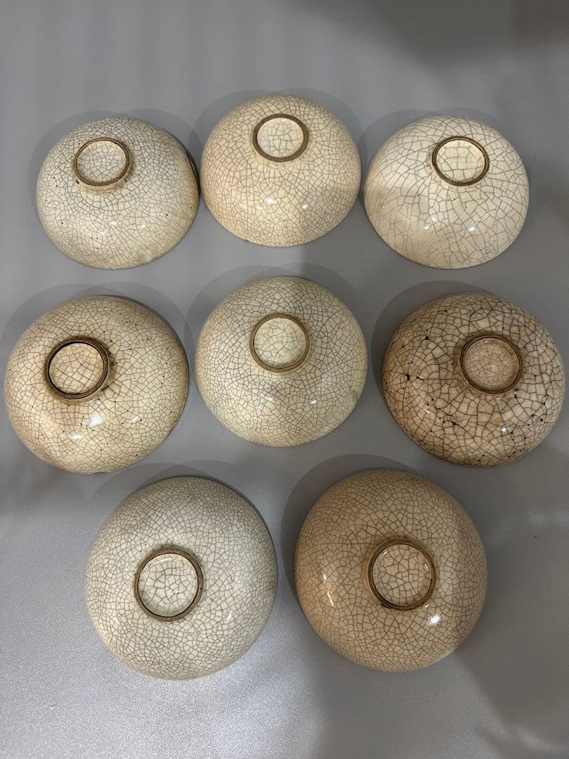 中国 仿哥釉 碗 八客