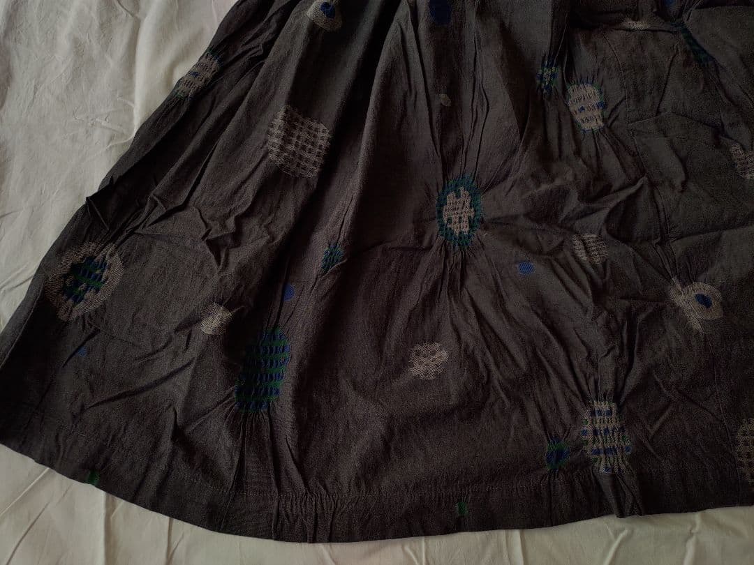 M.&KYOKO　エムアンドキョウコ　佐藤繊維　スカート　刺繍　ジャガード織り