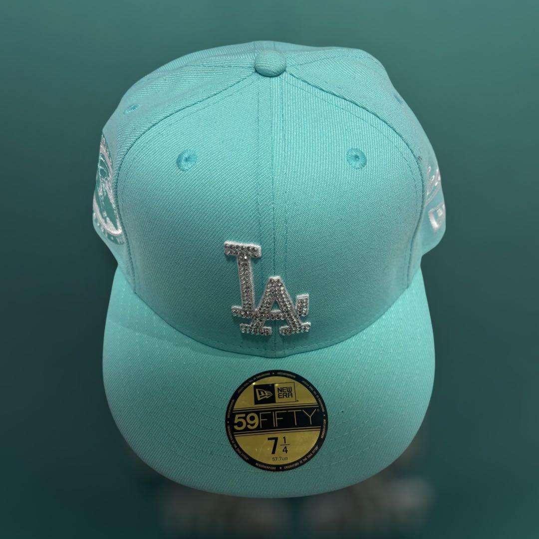 極希少 newera ターコイズブルー ジュエリーカスタム 1/4