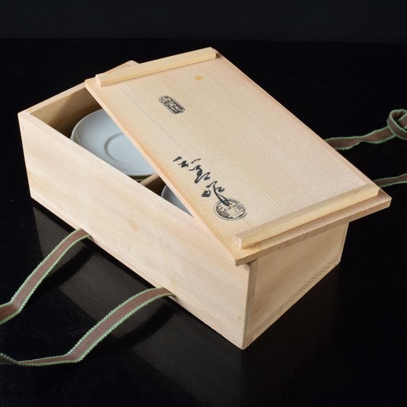 和食器 京焼 御室焼 北村和善作 白磁 吸茶碗 十二客 共布