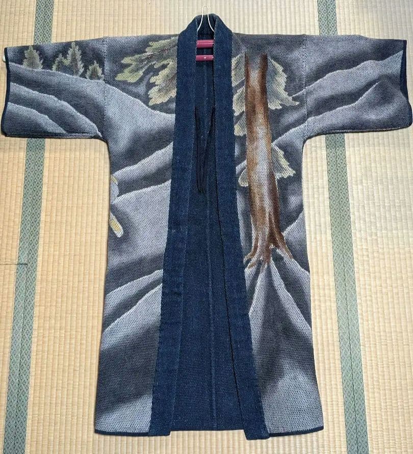 古布 法被 藍染 アンティーク 古裂 木綿 袢纏 火消 刺子 半纏 骨董