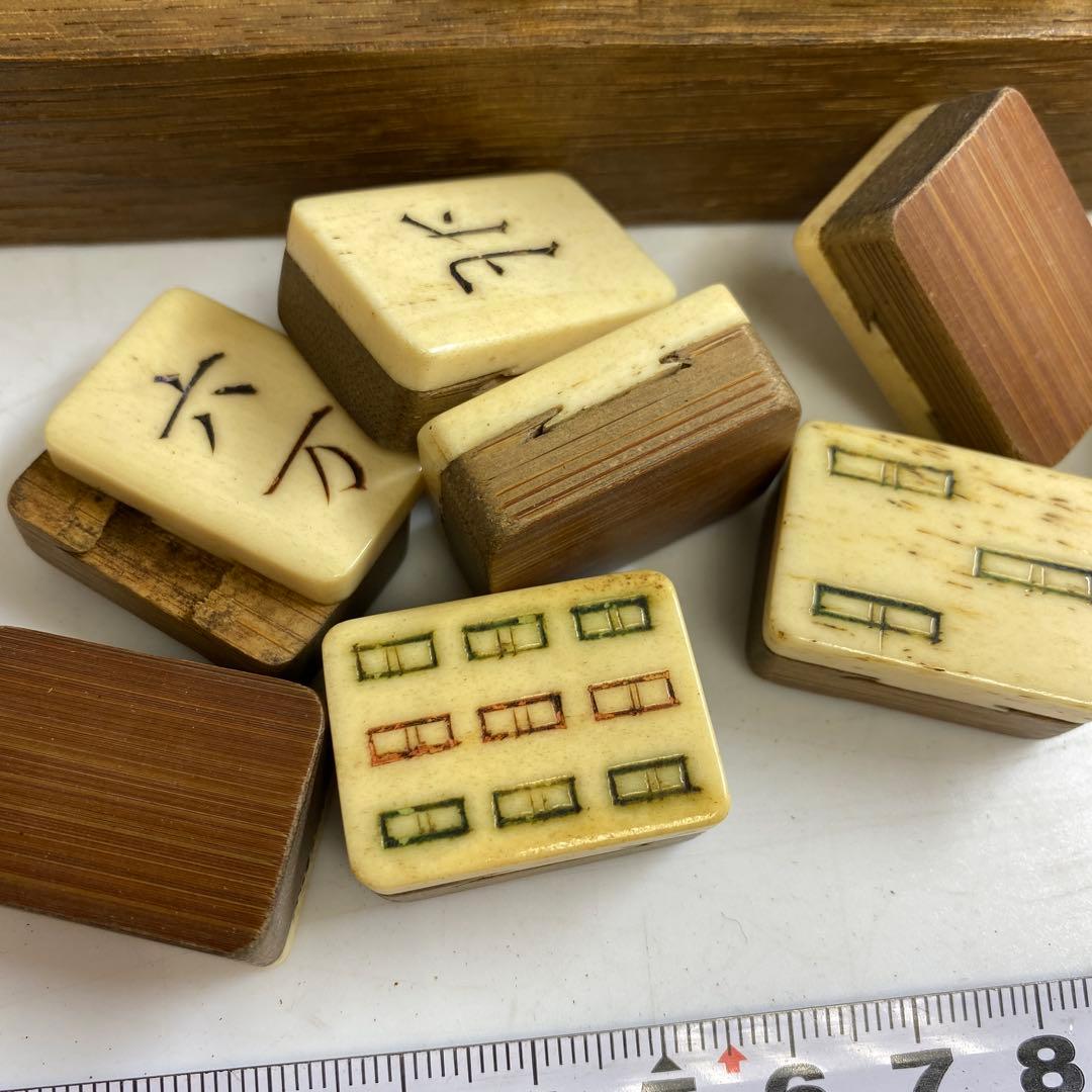 中国古玩 玉壷清玩 唐木入・骨製 麻雀牌 東キ8-0124☆2F トヒトオ