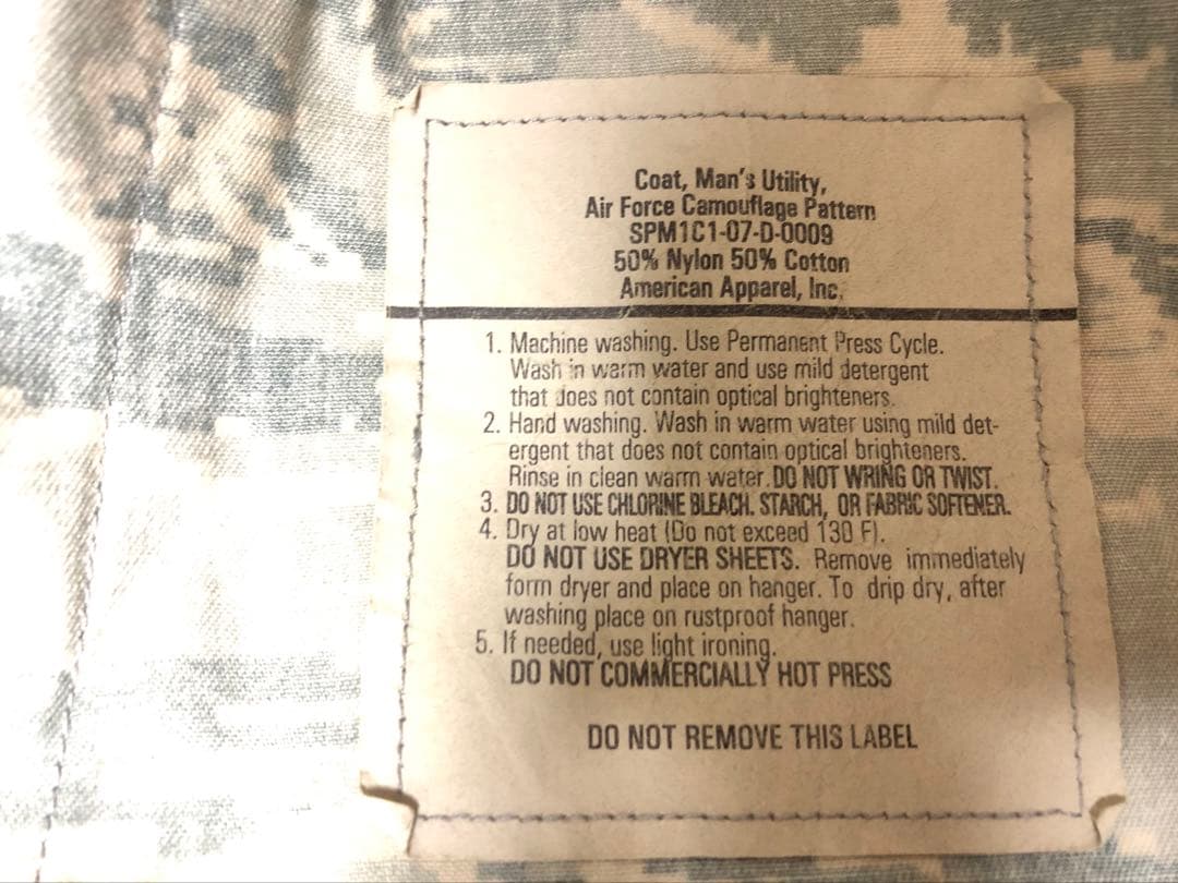 米軍放出品】USAF米空軍 ABU迷彩服 実物 上下セット 米軍放