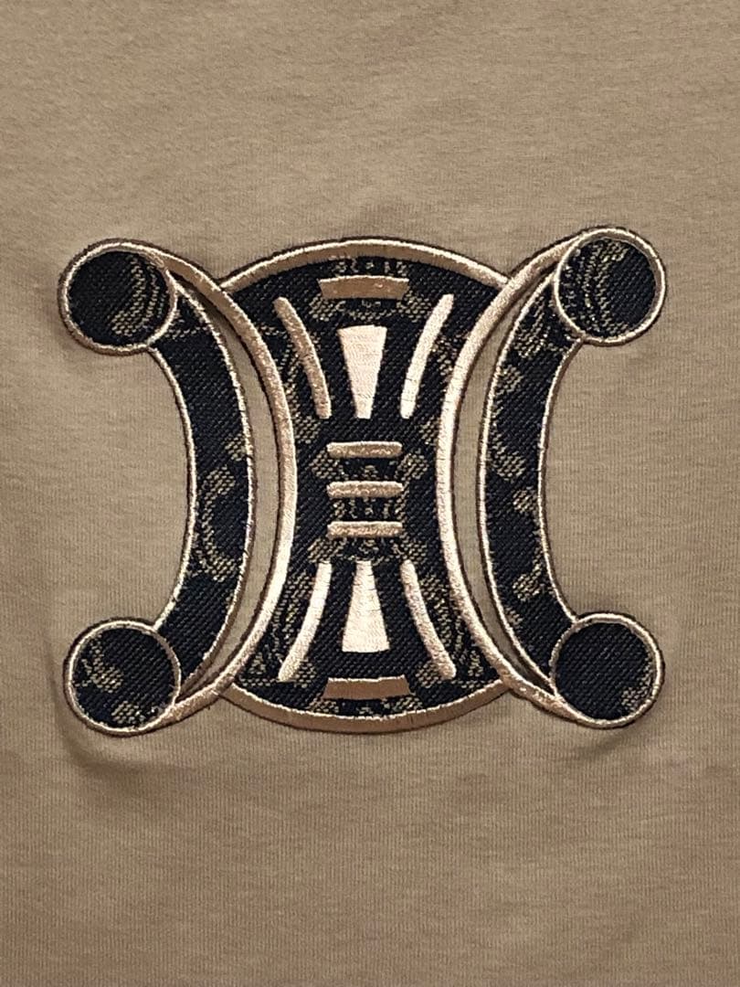 希少✨セリーヌ　トリオンフマカダム柄　刺繍アップリケ付き　タンクトップ