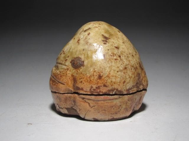 ☆ 時代 布袋香合 表千家 九代了々斎在判・十三代即中斎追書 二重箱