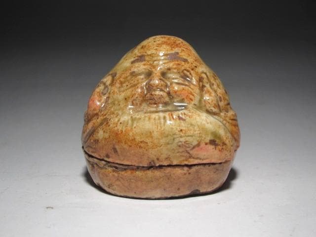 ☆ 時代 布袋香合 表千家 九代了々斎在判・十三代即中斎追書 二重箱