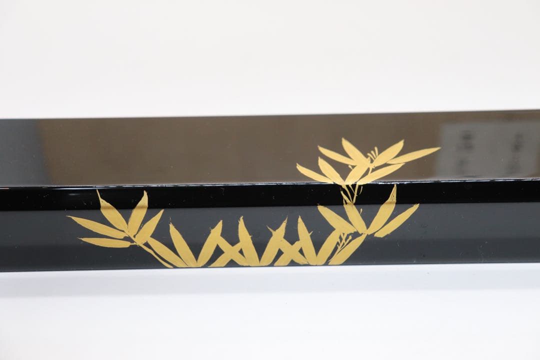 江岳作　高級　極眞　炉縁　本漆黒塗立　蒔絵　共箱　送料込み0307