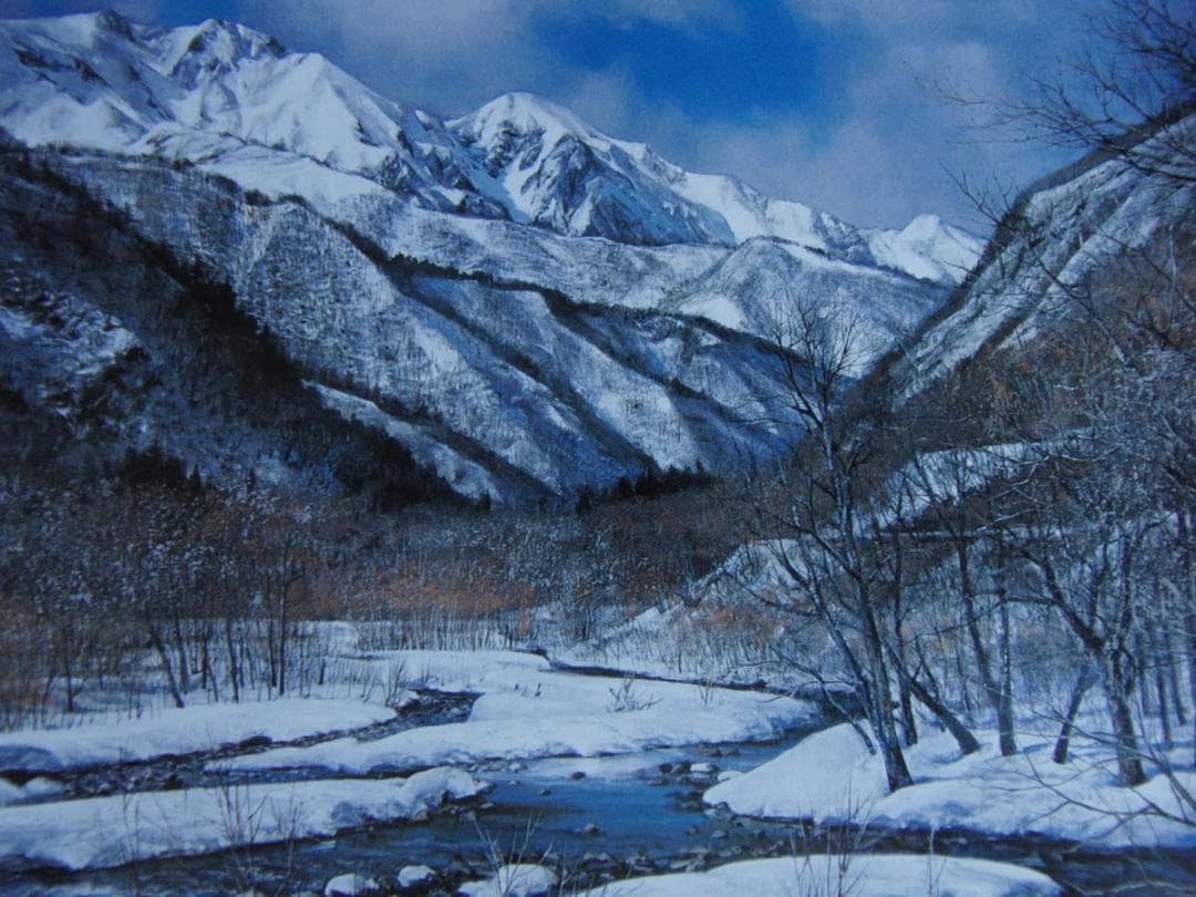 黒沢信男、【雪晴れ】、希少な額装用画集より、新品額装付