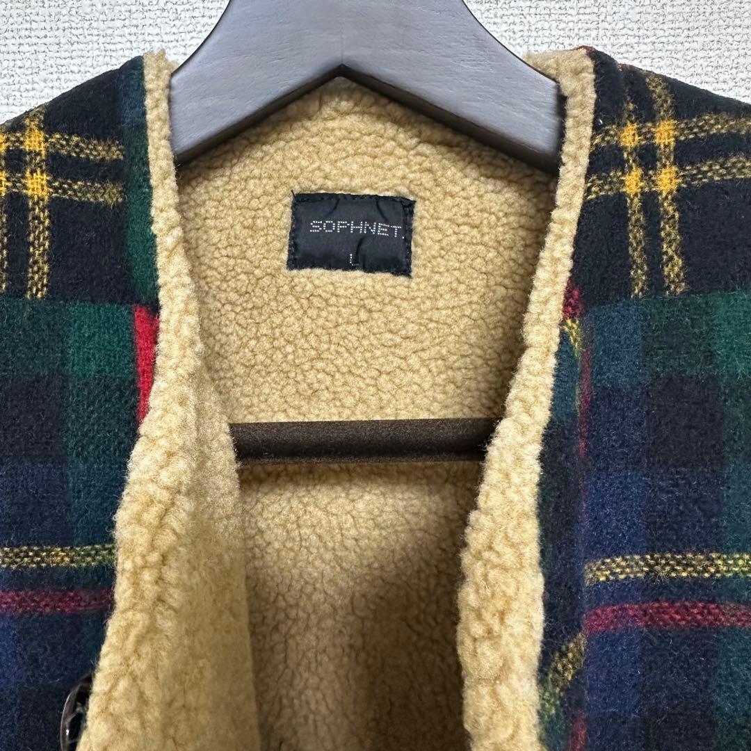 【中古】　SOPHNET. Johnson 米国製 裏ボア ベスト 赤 L